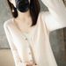 Aria Basics Aria Basics Spring And Autumn New Knitted Cardigan For Women V-neck Versatile Outerwear Long Sleeve Sweater Coat_ecoleips.com