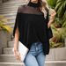 Women's Clothing Fashion Mesh Off Shoulder Bat Sleeve Top_ecoleips.com