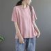 Summer Short-Sleeved T-Shirt For Women, Plus-Size Summer Clothes That Cover The Belly, Loose And Slimming, Dopamine-Colo_ecoleips.com