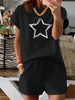 Women’s 2 Piece Outfit Set – Oversized Graphic T-Shirt And Biker Shorts Matching Set, Casual Summer Lounge Tracksuit For Daily Wear-337_ecoleips.com
