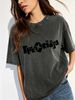 Sand Washed Distressed Ladies Basic T Shirt, Premium Comfy Cotton Fabric, Oversized Crew Neck Short Sleeve Blouse For Casual Outdoor Hangouts_ecoleips.com
