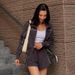 Casual Suit, Long-sleeved Zipper Lapel Top, Elastic Shorts, Striped Decorative Two-piece Set_ecoleips.com