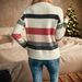 Women's Clothing Striped Color-Block Knit Sweater Loose Casual Round Neck Pullover For Autumn_ecoleips.com