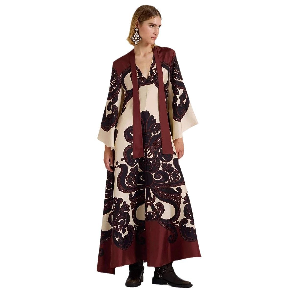 Women's Clothing Middle Eastern Dress Muslim Ethnic Style Dress_ecoleips.com
