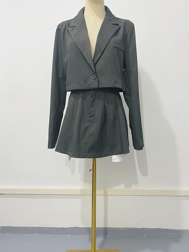 Women's Clothing ins style autumn new suit fashionable high waist slim temperament two piece suit_ecoleips.com