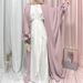 2025 Muslim Loriya Turkey Dubai Solid Color Satin Set LR726_ecoleips.com