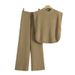Women's Clothing Summer New Fashion Suit Solid Color Sleeveless Vest Sweater Wide Leg Trousers Two Piece Suit Female Trend_ecoleips.com