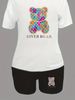 Summer Women's Casual And Fashionable Lover Bear Print Loose T-shirt+shorts Two-piece Sportswear Suitable For Daily Wear-89_ecoleips.com