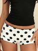 Women Black Polka Dot Low Waist Lounge Shorts Soft Stretchy Skinny Sleep Shorts Casual Home Nightwear Bottoms_ecoleips.com