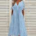 Fashionable, Casual, Loose, High-Waisted Embroidered Solid-Color Dress Is Trendy_ecoleips.com