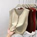 2026 Trendy Rainbow Button Knit Round Neck Vest For Women, Spring And Autumn Loose Fashionable Layered Sweater Top_ecoleips.com