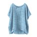 Women's Clothing New Women's Casual Loose Linen Tops_ecoleips.com