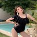 Women's Clothing Summer One-Piece Swimsuit Professional Sports Belly Midi Open Slim Solid Color Swimsuit Ruffled Sling Bikini_ecoleips.com