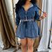 Women's Clothing Denim Skirt Suit Washed Denim Jacket Sexy Short Skirt Spring Autumn Summer_ecoleips.com