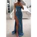 Women's Clothing Buling Splicing Wrap Top Hip Wrapped Half Length Slit Long Skirt_ecoleips.com