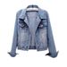Denim Jacket For Women, Short Style, Spring And Autumn, Korean Version, New Long Sleeve Slim Fit Hooded Jacket,_ecoleips.com