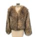 Women's Clothing Women's Fashion Faux Fur Coat Winter Long Sleeve V-Neck Jacket Casual Outerwear (Raccoon Yellow, Silver Fox, Bean Red)_ecoleips.com