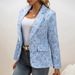 Women's Clothing Spring And Autumn Jacquard Long Sleeved Suit Jacket_ecoleips.com