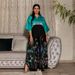Women's Clothing Fashion Print Contrast Color Robe Dress_ecoleips.com