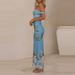 Sexy Off Shoulder Slim Fit Bohemian Dress Women Elegant Holiday Party A-line Dresses Asymmetric Floral Print Summer Long Dress_ecoleips.com