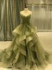 "Ethereal Forest Wedding Dress – Light Chiffon Studio Photography Gown, Fairy-Inspired Greens, XS-XXXL"_ecoleips.com