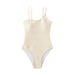 Women's Pleated One Piece Swimsuit American Style Conservative Slimming Flattering Beach Hot Spring Swimwear_ecoleips.com