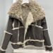 Women's Clothing Rabbit Fur Coat With Shearling Collar Slim Fit Winter Jacket Long Sleeve Elegant Office Wear (Black, Wine Red, Purple, Coffee)_ecoleips.com