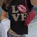 Y2k Leopard Print Love Pattern Women's T-Shirt - Stylish Short Sleeve Round Neck Top For Summer (White, Black) - S/M/L/Xl_ecoleips.com