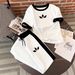 Women's Clothing Casual Geometric Print Short Sleeve T-Shirt And Sweatpants Set Short Sleeve T-Shirt Top And Sweatpants Bottom Matching Outfit Set_ecoleips.com