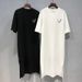 Women's Summer New Short Sleeved T-shirt Dress Loose Mid Length Over Knee Dress_ecoleips.com