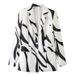 Euroean And American Women's Fashion British-style One-button Geometric Rint Blazer, Versatile Loose Casual Stylish_ecoleips.com