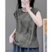 Artistic Vintage Summer Casual Crew Neck Short-Sleeve Top, Loose And Versatile, Chic Youthful, Lazy Style T-Shirt For Wo_ecoleips.com
