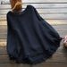 Women's Clothing Women's Cotton And Linen Top Round Neck Long Sleeve Ruffled Hem Loose Fitting For Formal & Casual_ecoleips.com