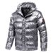 Men's & Women's Winter Hooded Puffer Jacket - Shiny Surface, Thickened Warm Coat, Fashionable Solid Color Zip-Up Outerwear For Youth_ecoleips.com