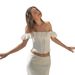 Spice Girl Sexy One-word Neck Sling French Ruffle Edge Breasted Waist Slim Vest_ecoleips.com