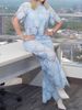 Summer Lace Set – Floral-Embroidered Peasant Blouse & Wide-Leg Pants (S-XXXXL, 2 Airy Colors, Polyester Sheer For Boho-Chic Layering)_ecoleips.com