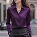 Women's Long Sleeve Minimalist Shirt Turn down Collar Casual Elegant Fashion Loose Fitting Blouse Suitable for All Seasons_ecoleips.com