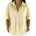 Women's Striped Lapel Button Short Sleeved Shirt Casual Fashion Summer Top American Style_ecoleips.com