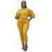 Trendy Two-Piece Women's Outfit Set - Stylish Long Sleeve Top & Pants (S-XXL) - Stretch Polyester Blend For All-Day Comfort_ecoleips.com