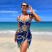 Women's clothing swimsuit female sexy back print bikini cover-up two-piece suit foreign trade bikini_ecoleips.com