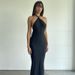 2026 Sexy Backless Halter-Neck Strappy Maxi Dress Women's Fitted Elegant Birthday Party Dress_ecoleips.com