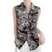 Women's Sleeveless Shirt Satin 3D Digital Print Elegant Top Loose Fit Versatile Retro Style New 2026 Cross Border_ecoleips.com