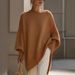 2026 Autumn Winter Round Neck Pullover Knitted For Women Loose Lazy Style Solid Color Women's Sweater_ecoleips.com