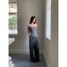 Sheer Slim Fit Tube Top Casual Lace Wide-Leg Pants Set_ecoleips.com