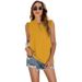 Women's Spring/Summer New Solid Color Shirt Loose V-Neck Sleeveless Lace Top_ecoleips.com