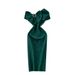Women's One Shoulder Bow Waist Dress Elegant Fashion Cross Border Hip Hugging Textured Jacquard European American Style_ecoleips.com