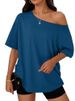 Women's Y2K Loose Off-Shoulder Top Style Design Casual T-Shirt_ecoleips.com