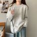 K Oversized Loose Sweater For Women With A Round Neck And Soft Texture In A Small Size With A Lazy Style And Long Sleeves. No Bag_ecoleips.com