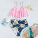 Women's Clothing High Waist Bikini Two Piece Set Floral Print Swimsuit Polyester Fabric With Chest Pad No Steel Support_ecoleips.com