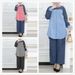 2025 Muslim Two-Piece Cotton Linen Solid Color Spring Autumn Long Sleeve Cardigan Shirt And Pants Set_ecoleips.com